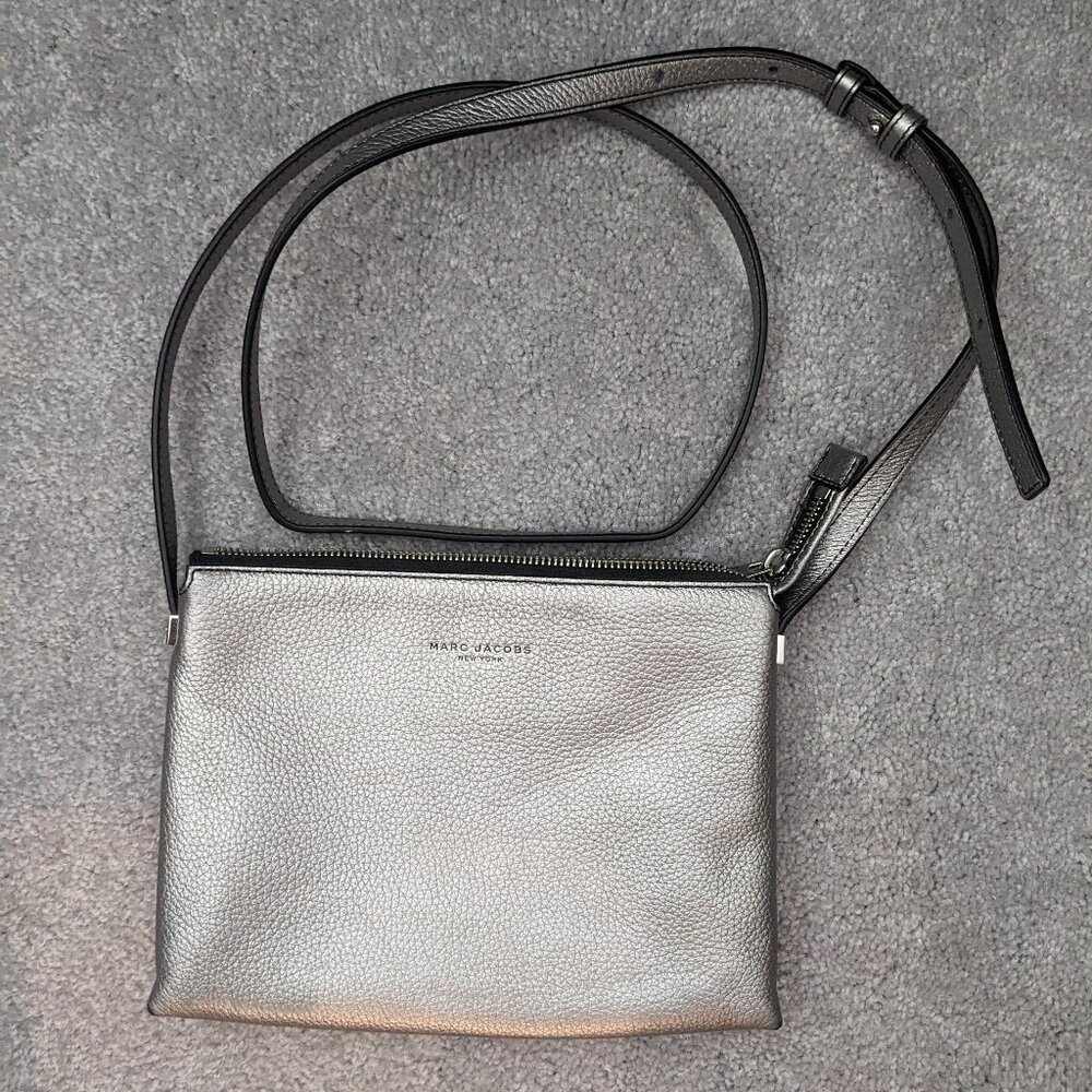 Marc Jacobs Leather Crossbody Bag - Silver
